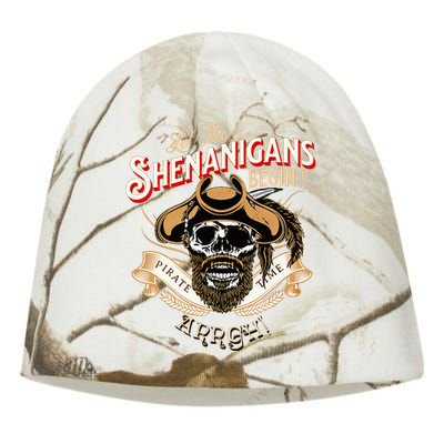 Arrgh Pirate Time Let The Shenanigans Begin Pirate Kati - Camo Knit Beanie