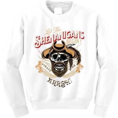 Arrgh Pirate Time Let The Shenanigans Begin Pirate Kids Sweatshirt