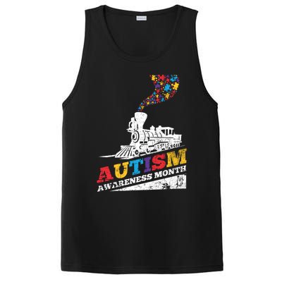 Autism Puzzle Train Toy Gift Support Autism Awareness Great Gift PosiCharge Competitor Tank