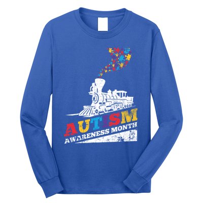 Autism Puzzle Train Toy Gift Support Autism Awareness Great Gift Long Sleeve Shirt