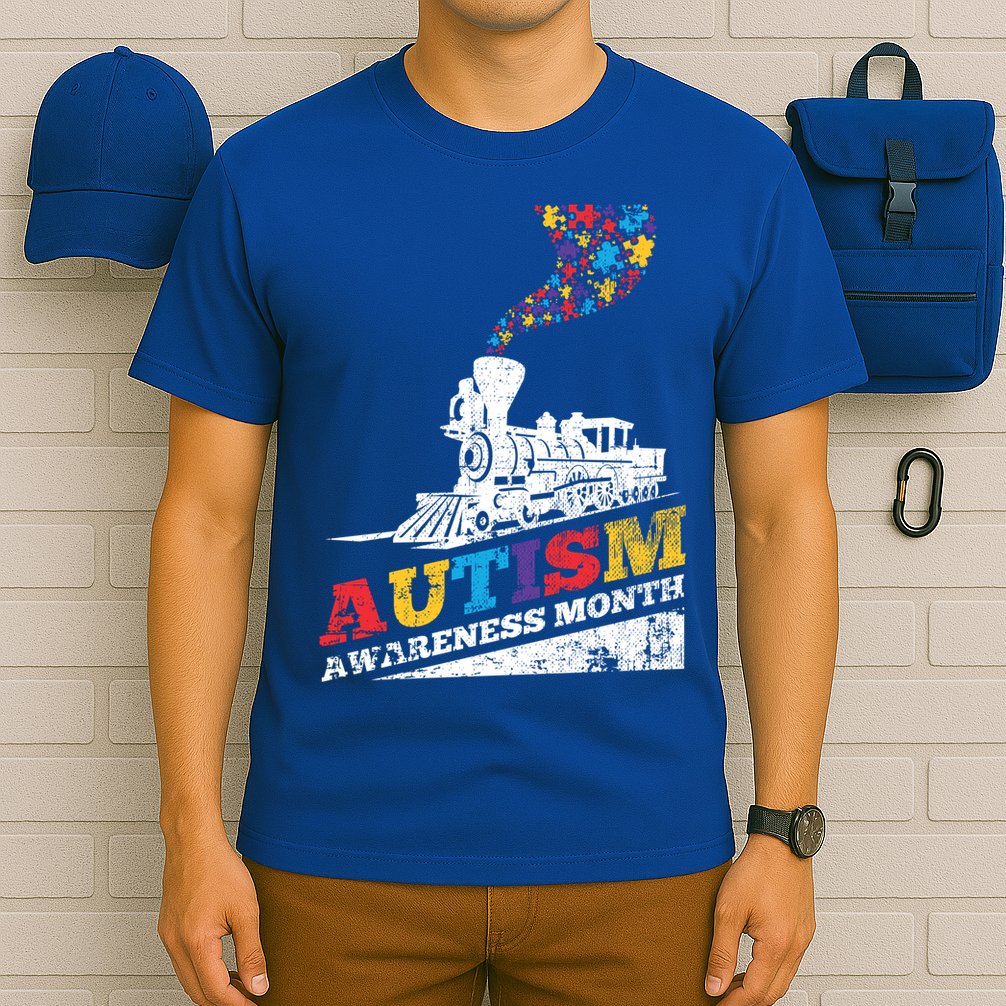 Autism Puzzle Train Toy Gift Support Autism Awareness Great Gift T-Shirt