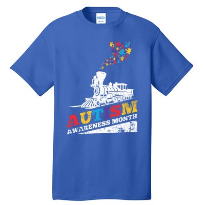 Autism Puzzle Train Toy Gift Support Autism Awareness Great Gift Tall T-Shirt