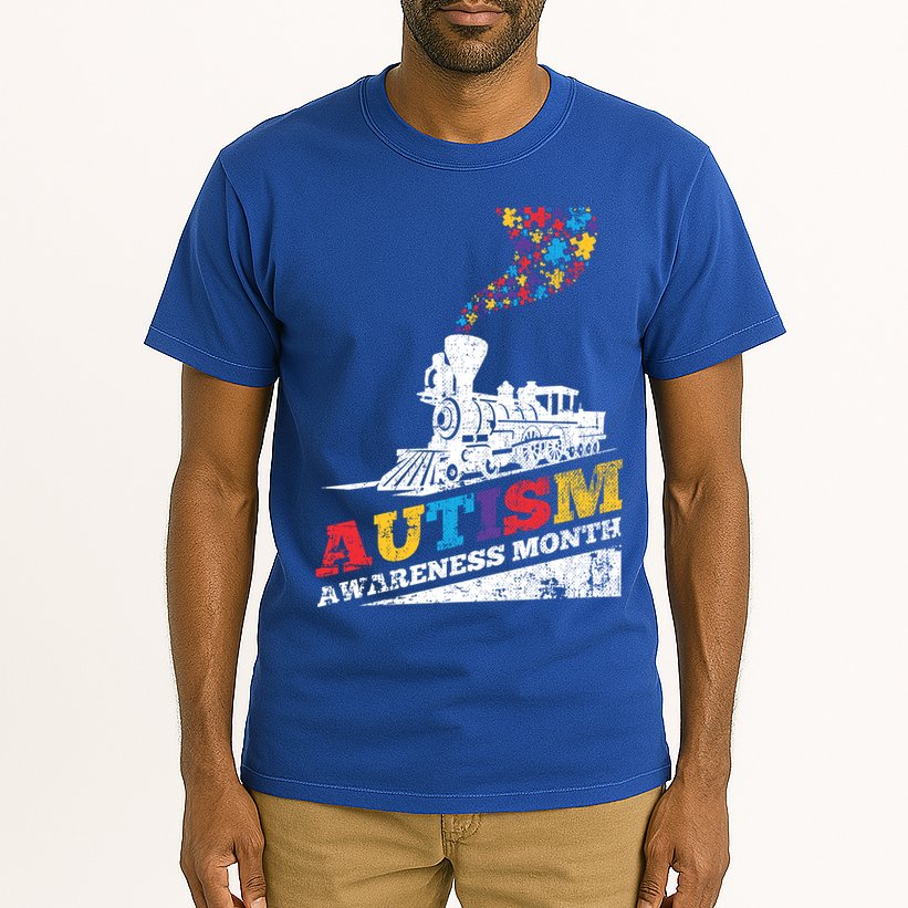 Autism Puzzle Train Toy Gift Support Autism Awareness Great Gift Tall T-Shirt