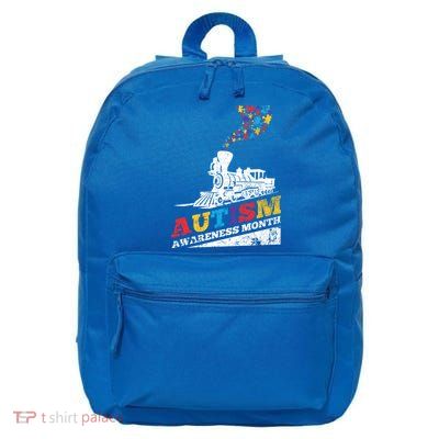 Autism Puzzle Train Toy Gift Support Autism Awareness Great Gift 16 in Basic Backpack