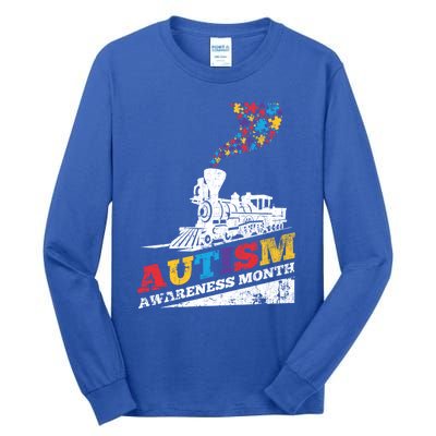 Autism Puzzle Train Toy Gift Support Autism Awareness Great Gift Tall Long Sleeve T-Shirt