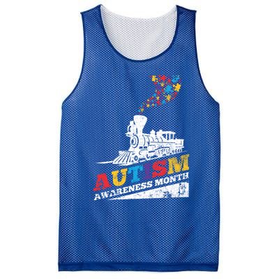 Autism Puzzle Train Toy Gift Support Autism Awareness Great Gift Mesh Reversible Basketball Jersey Tank