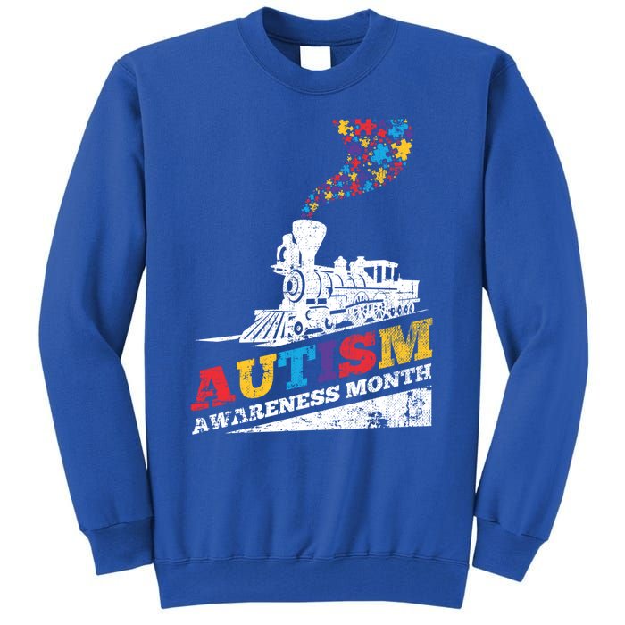 Autism Puzzle Train Toy Gift Support Autism Awareness Great Gift Tall Sweatshirt