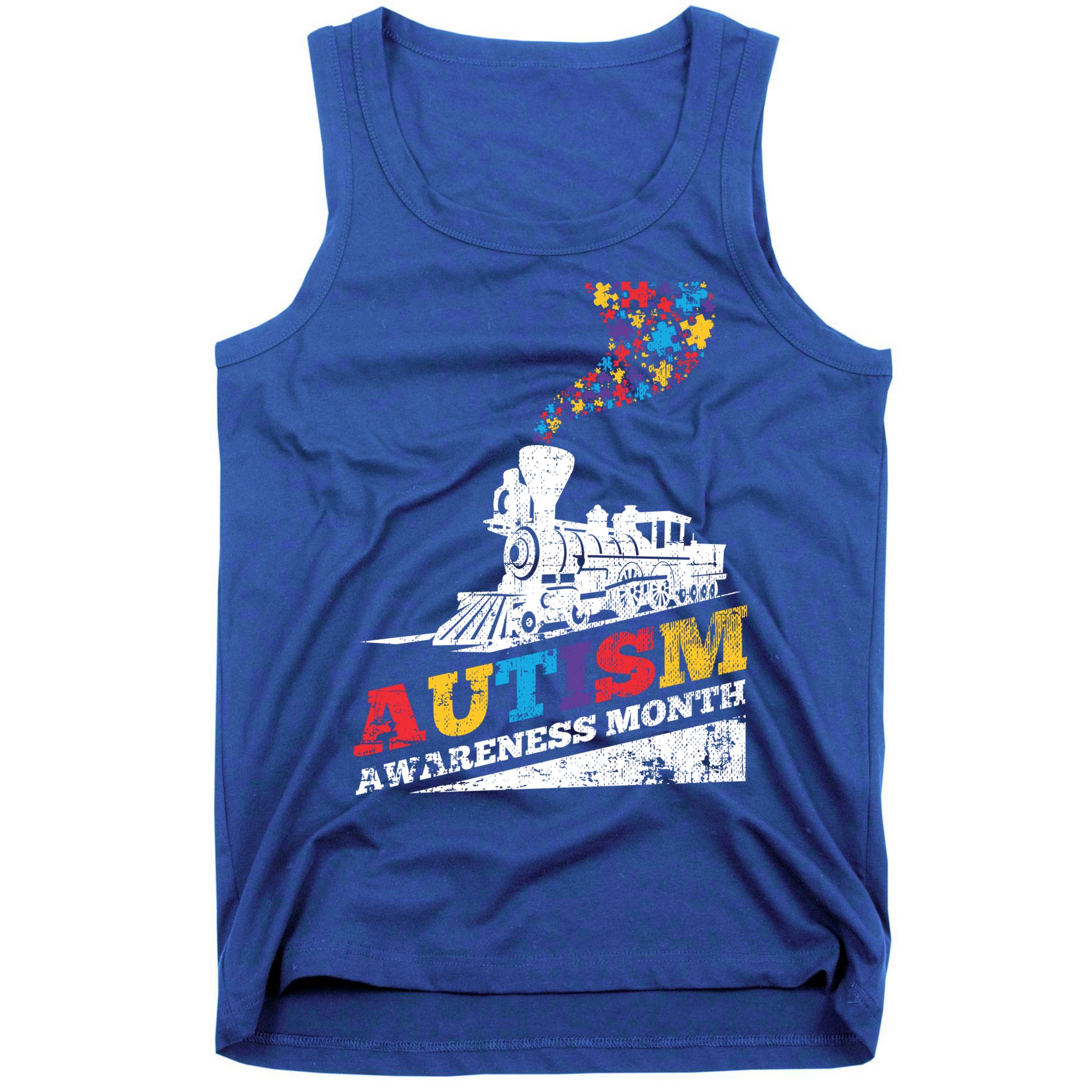 Autism Puzzle Train Toy Gift Support Autism Awareness Great Gift Tank Top