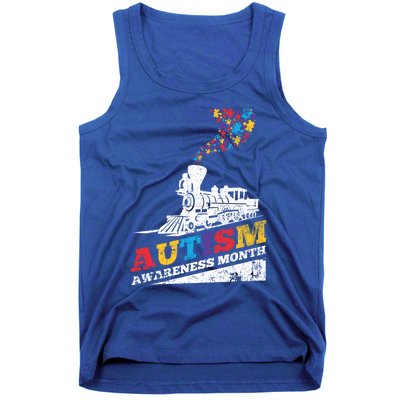 Autism Puzzle Train Toy Gift Support Autism Awareness Great Gift Tank Top