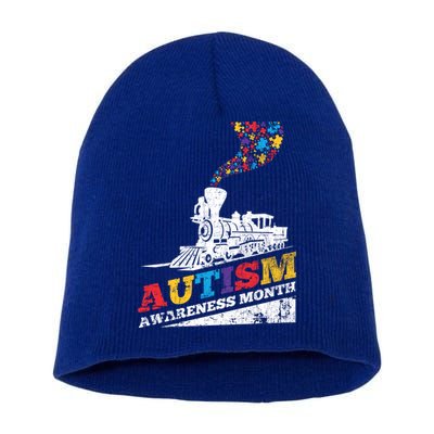 Autism Puzzle Train Toy Gift Support Autism Awareness Great Gift Short Acrylic Beanie