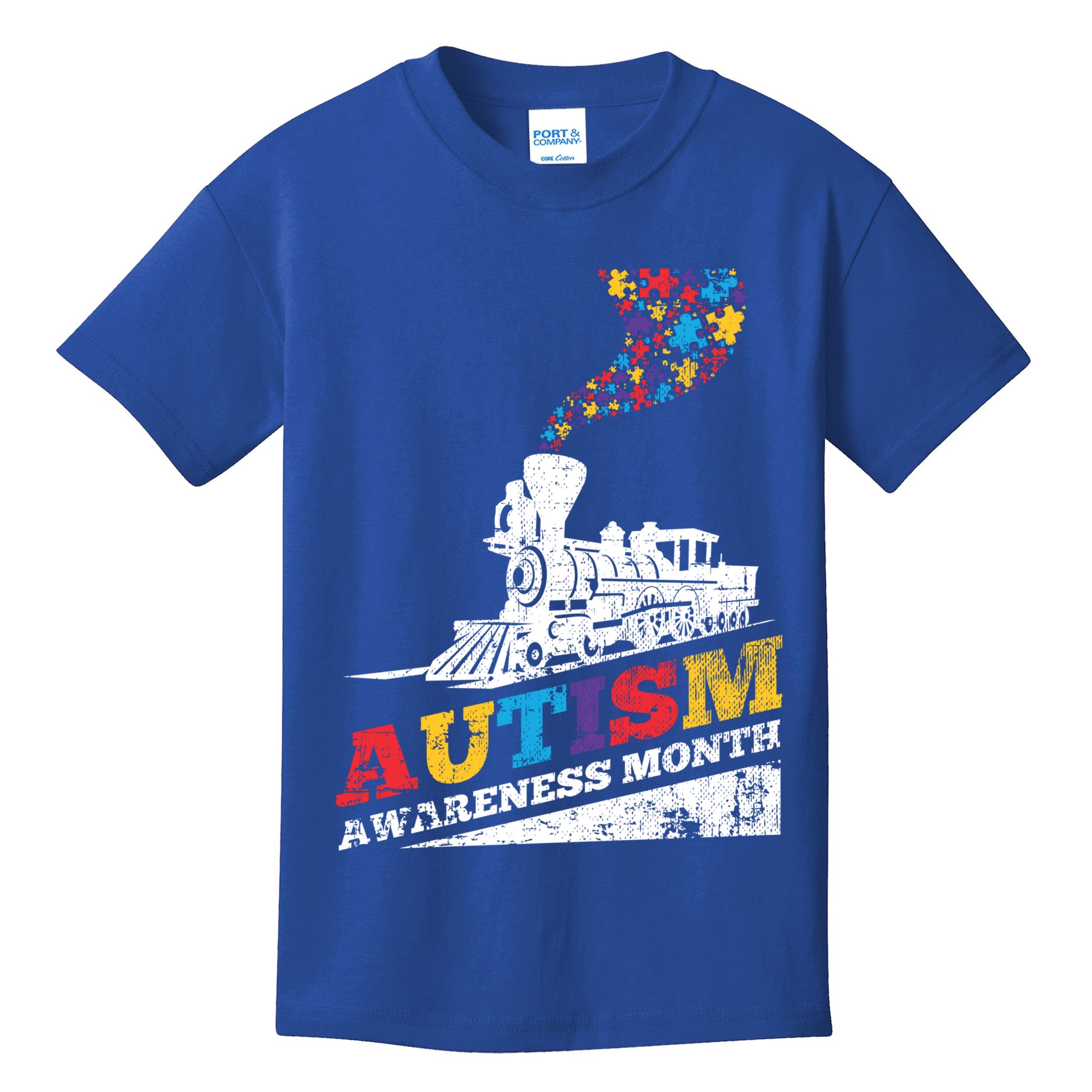 Autism Puzzle Train Toy Gift Support Autism Awareness Great Gift Kids T-Shirt
