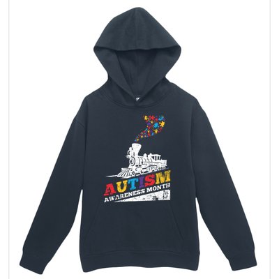 Autism Puzzle Train Toy Gift Support Autism Awareness Great Gift Urban Pullover Hoodie