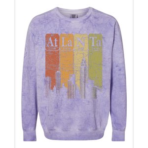 Atlanta Periodic Table Elements Atlanta Skyline Retro Colorblast Crewneck Sweatshirt