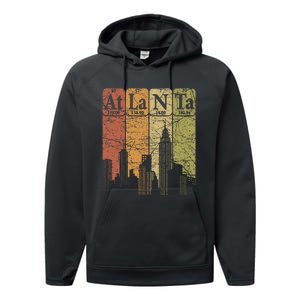 Atlanta Periodic Table Elements Atlanta Skyline Retro Performance Fleece Hoodie