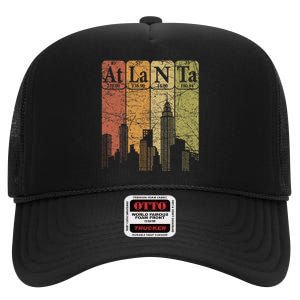 Atlanta Periodic Table Elements Atlanta Skyline Retro High Crown Mesh Back Trucker Hat