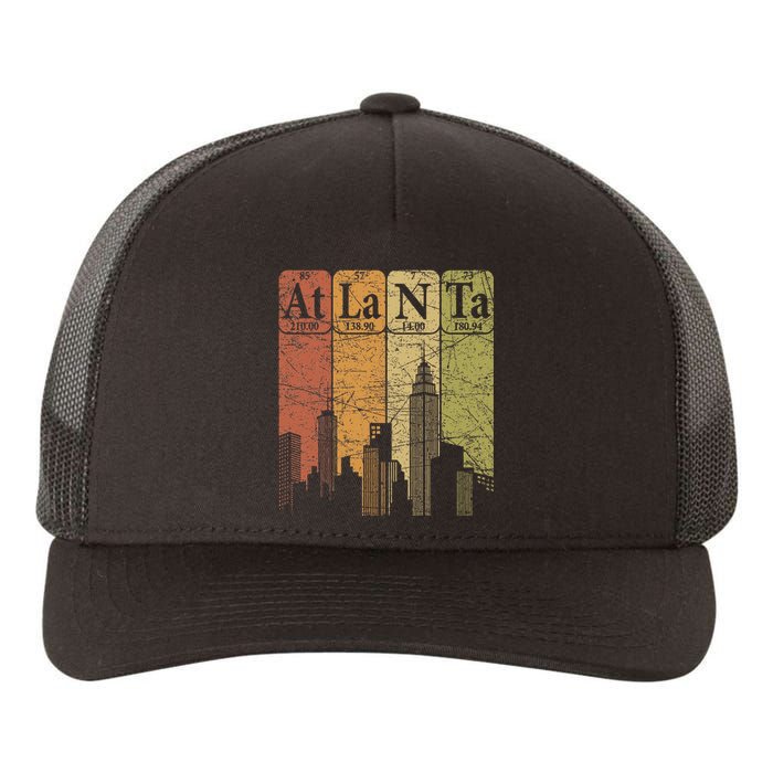 Atlanta Periodic Table Elements Atlanta Skyline Retro Yupoong Adult 5-Panel Trucker Hat