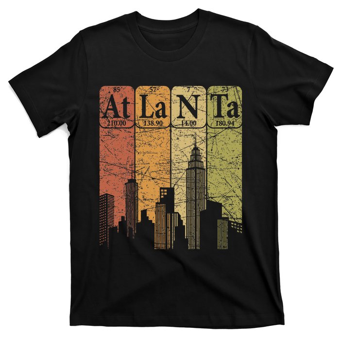 Atlanta Periodic Table Elements Atlanta Skyline Retro T-Shirt