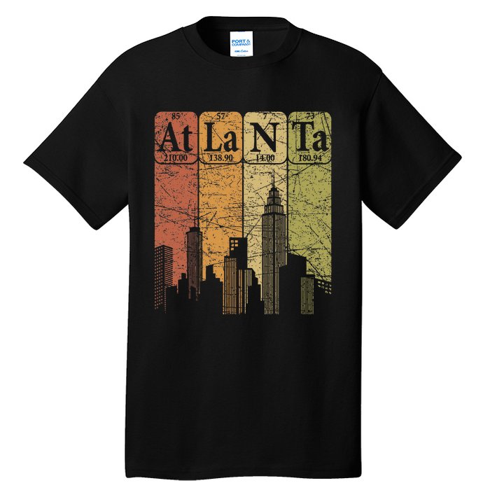 Atlanta Periodic Table Elements Atlanta Skyline Retro Tall T-Shirt