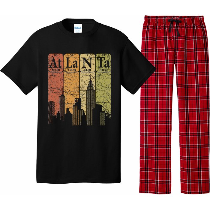 Atlanta Periodic Table Elements Atlanta Skyline Retro Pajama Set