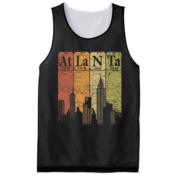 Atlanta Periodic Table Elements Atlanta Skyline Retro Mesh Reversible Basketball Jersey Tank