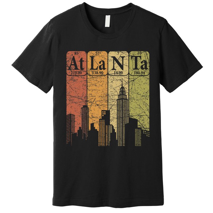 Atlanta Periodic Table Elements Atlanta Skyline Retro Premium T-Shirt