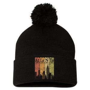 Atlanta Periodic Table Elements Atlanta Skyline Retro Pom Pom 12in Knit Beanie