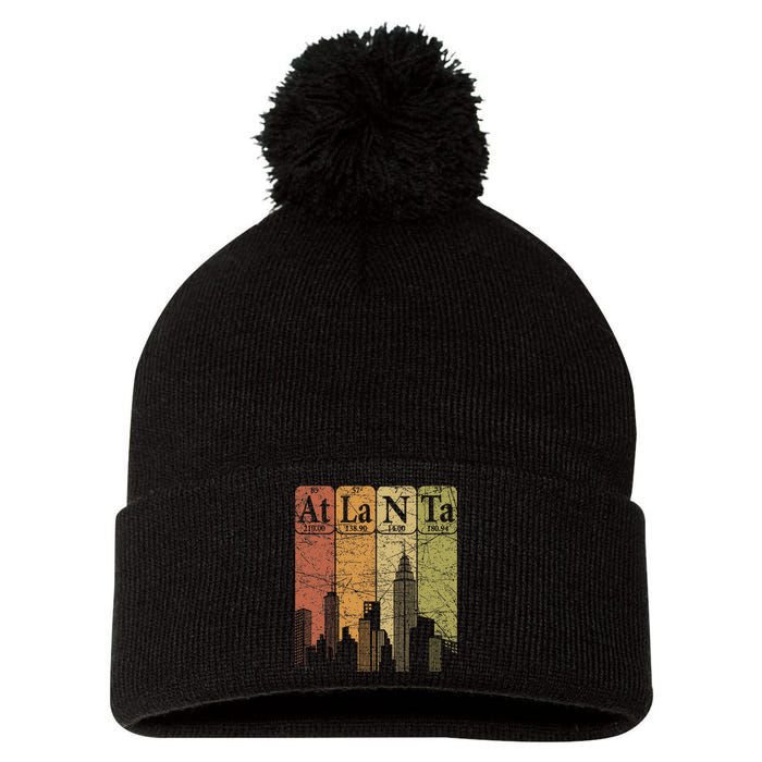 Atlanta Periodic Table Elements Atlanta Skyline Retro Pom Pom 12in Knit Beanie