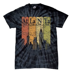 Atlanta Periodic Table Elements Atlanta Skyline Retro Tie-Dye T-Shirt