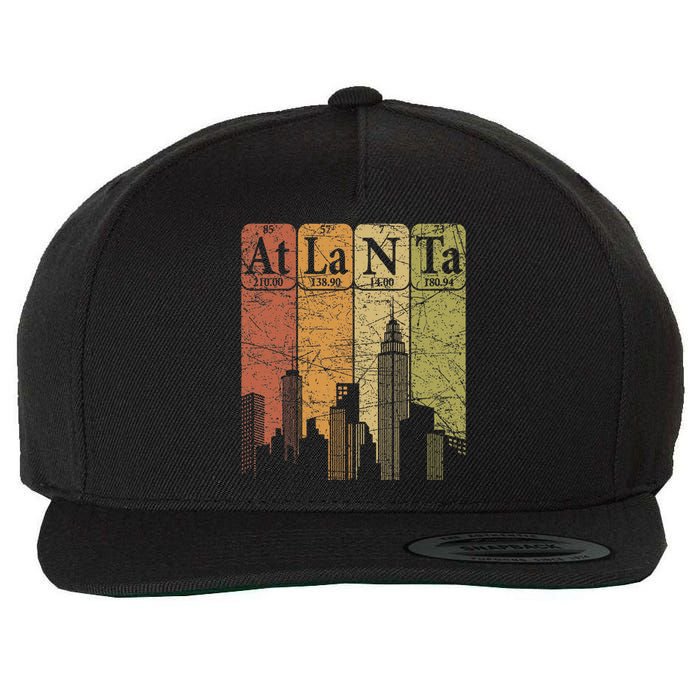 Atlanta Periodic Table Elements Atlanta Skyline Retro Wool Snapback Cap