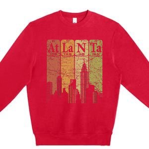 Atlanta Periodic Table Elements Atlanta Skyline Retro Premium Crewneck Sweatshirt