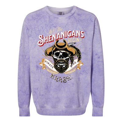 ARRGH Pirate Time Let The Shenanigans Begin Pirate Colorblast Crewneck Sweatshirt