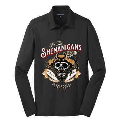 ARRGH Pirate Time Let The Shenanigans Begin Pirate Silk Touch Performance Long Sleeve Polo