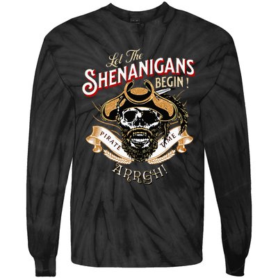 ARRGH Pirate Time Let The Shenanigans Begin Pirate Tie-Dye Long Sleeve Shirt