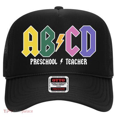 ABCD Preschool Teacher Rock And Roll High Crown Mesh Back Trucker Hat