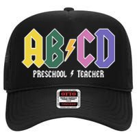 ABCD Preschool Teacher Rock And Roll High Crown Mesh Back Trucker Hat