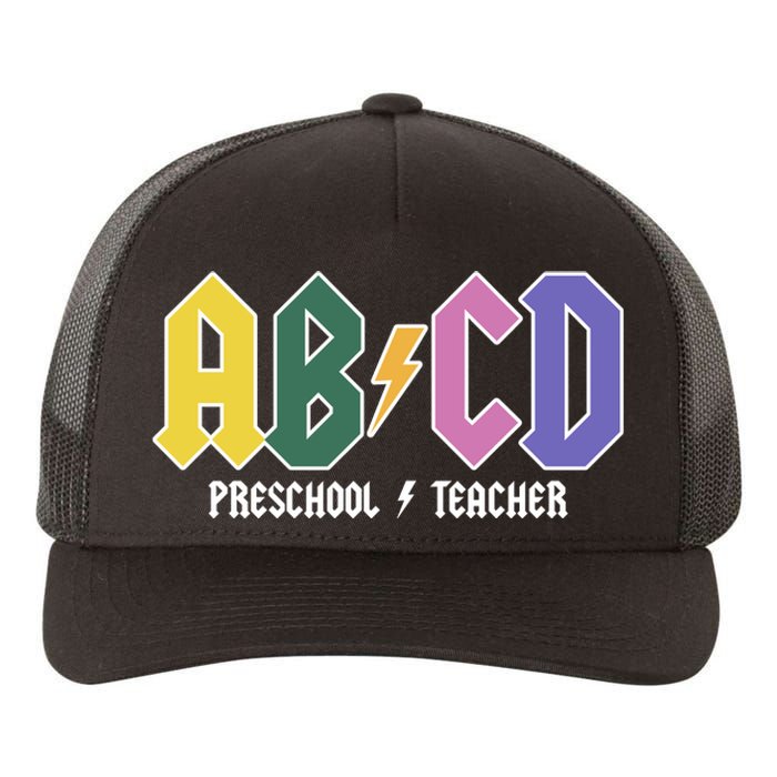 ABCD Preschool Teacher Rock And Roll Yupoong Adult 5-Panel Trucker Hat