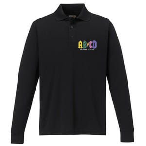 ABCD Preschool Teacher Rock And Roll Performance Long Sleeve Polo