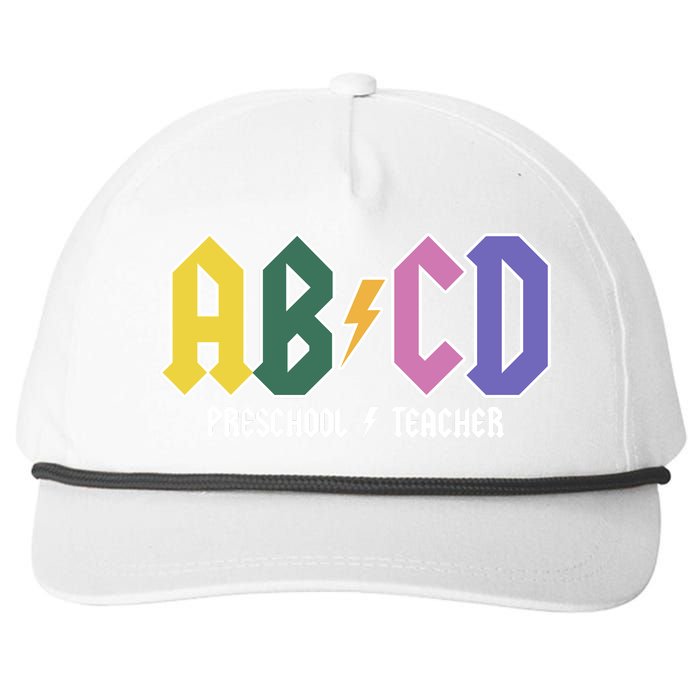 ABCD Preschool Teacher Rock And Roll Snapback Five-Panel Rope Hat