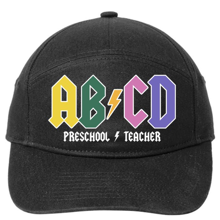 ABCD Preschool Teacher Rock And Roll 7-Panel Snapback Hat