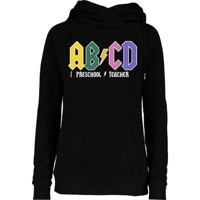 ABCD Preschool Teacher Rock And Roll Womens Funnel Neck Pullover Hood