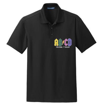 ABCD Preschool Teacher Rock And Roll Dry Zone Grid Polo