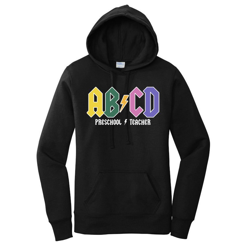 ABCD Preschool Teacher Rock And Roll Women's Pullover Hoodie