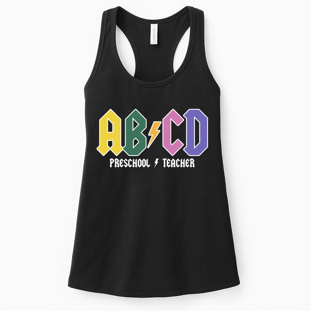 ABCD Preschool Teacher Rock And Roll Womens Tank Top