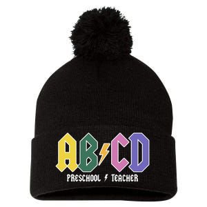 ABCD Preschool Teacher Rock And Roll Pom Pom 12in Knit Beanie