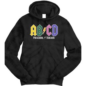 ABCD Preschool Teacher Rock And Roll Tie Dye Hoodie