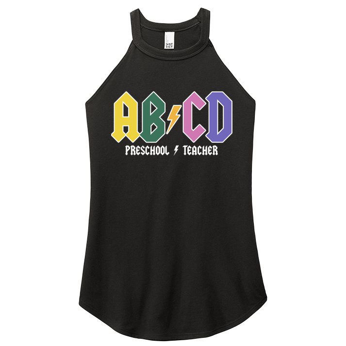 ABCD Preschool Teacher Rock And Roll Women's Perfect Tri Rocker Tank