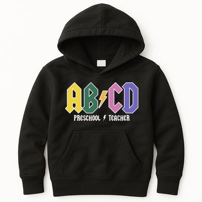 ABCD Preschool Teacher Rock And Roll Kids Hoodie