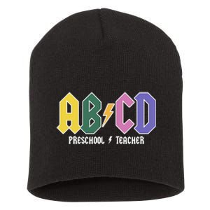 ABCD Preschool Teacher Rock And Roll Short Acrylic Beanie