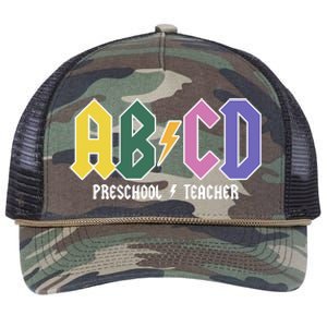 ABCD Preschool Teacher Rock And Roll Retro Rope Trucker Hat Cap