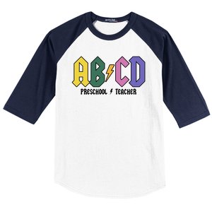 ABCD Preschool Teacher Rock And Roll Baseball Sleeve Shirt